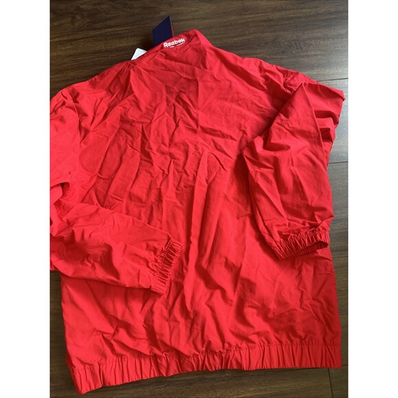 Reebok Men's Retro Colorblocked Quarter-Zip Popover Pullover Sweatshirt Red M - Picture 5 of 5